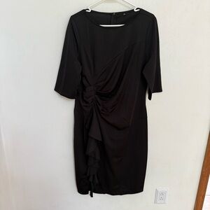 Black Midi Ruffle Dress